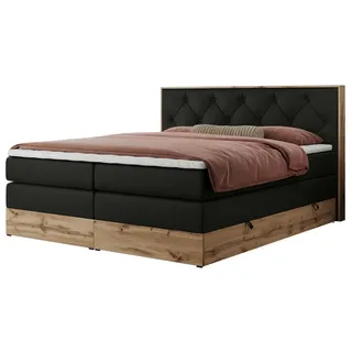 MKS Meble Boxspringbett mit Bettkasten - schwarz ¦ Maße (cm): B: 208 H: 115