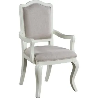 Klassischer Stuhl Landhaus Möbel Esszimmer Stühle Holz Polster Möbel Polster - Weiß