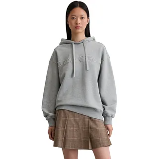Hoodie MARC O'POLO, Damen, Gr. XL, grau granite melange, Sweatware, Obermaterial: 100% Baumwolle, relaxed fit, Rippbündchen, Sweatshirts Hoodie, relaxed fit aus reinem Organic Cotton