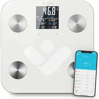 TrueLife FitScale W6 BT Personenwaage digital Wägebereich (max.)=180 kg Weiß, Grau Mit Bluetooth