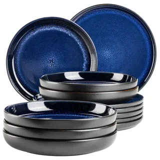 Mäser Niara Tafelservice 12-tlg. blau/schwarz