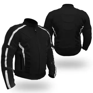 Chicane Race Mesh Air Flow Jacket Black & White Waterproof & Armoured CE-1621-1 L (40"/101cm)