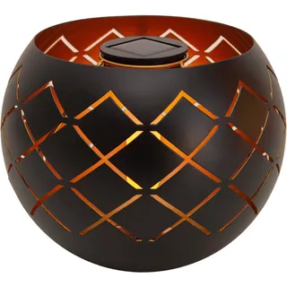 Näve Leuchten LED Solarleuchte "BOWL" Ø: 20 cm LED Solarleuchte "BOWL" Ø: 20 cm LED Solarleuchte "BOWL" Ø 20 cm, für Außen, aus schwarzem Metall und Kunststoff, integrierte LED