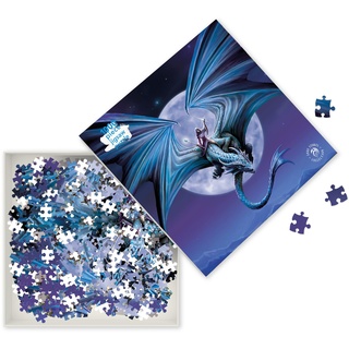 Puzzle - Anne Stokes, Mondstein: Unser faszinierendes, hochwertiges 1.000-teiliges Puzzle (73,5 cm x 51,0 cm) in Stabiler Kartonverpackung