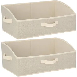 AiQInu Aufbewahrungsbox 2 Stück mit Griffen 28L,Faltbare Aufbewahrungskorb stoff 50x28.5x20cm,Großer Körbe Aufbewahrung,Ordnungsboxen für Kleidung Spielzeug Werkzeug Kleiderschrank