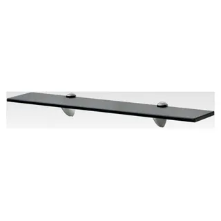 Wandregal aus Glas mit Glasboden in Schwarz 60x20 cm 8 mm - Schwarz
