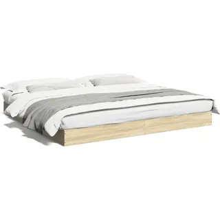 vidaXL Bettgestell ohne Matratze Sonoma-Eiche 180x200 cm Holzwerkstoff - Braun