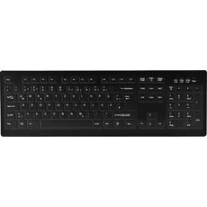 Active Key Wireless Hygiene Desktop Keyboard Fully Sealed Watertight USB Black (DE, Kabellos), Tastatur, Schwarz
