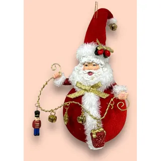 Goodwill Weihnachtsdeko Rot Gold Santa Weihnachtsmann Figur Aufhänger Sammler