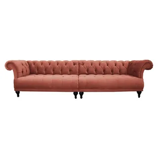 Design Chesterfield Sofagarnitur 4-Sitzer Leder Couch XXL Polster Sofas Neu - Braun