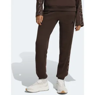 Sporthose ADIDAS SPORTSWEAR "W AOP FT PT INF", Damen, Gr. M, N-Gr, aurora coffee, multicolor, Obermaterial: 55% Baumwolle, 36% Polyester, 9% Viskose, Hosen Sporthose