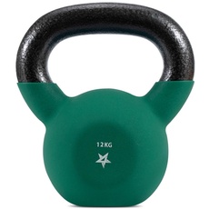 Yes4All BJCC Neopren beschichtete Kettlebell, Krafttraining Kettlebells - 12KG Dunkelgrün