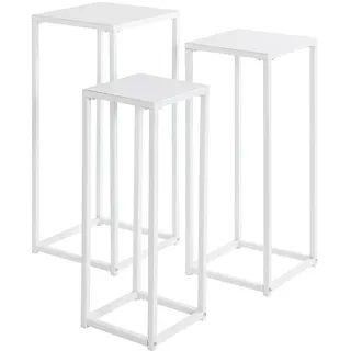 Haku-Möbel HAKU Blumensäule 3er Set Metall weiß,