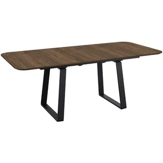 Celina Home Esstisch , Schwarz, Nussbaumfarben , Holz, Metall , oval , Kufe , 95x76x160-210 cm , ausziehbar, in verschiedenen Größen erhältlich , Esszimmer, Esstische, Esstische ausziehbar