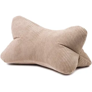 Gözze - Leseknochen Capri, Nackenkissen in Feincord-Optik, Lese- und Relaxkissen für Nacken und Rücken, 40 x 25 cm - Creme