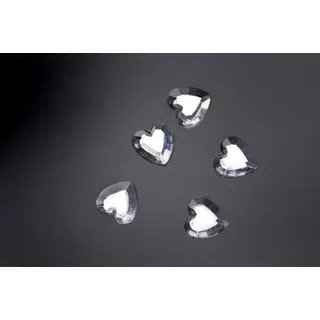 Strassapplikation - silberne Herzen 12 mm 50 Stk.