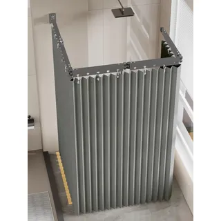 jackfru Duschvorhangstange L-Form 180 x 200 cm grau
