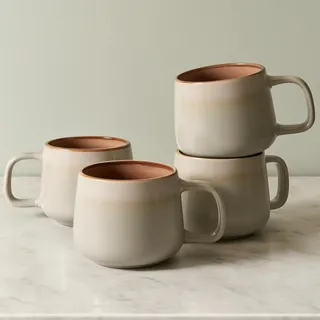 Keramik-Kaffeetassen 4er-Set, 240 ml – Steingut-Tassen im skandinavischen Design – Kaffeetasse groß, Teetassen & Mugs – Für Kaffee & Tee – Mikrowellen- & Spülmaschinengeeignet