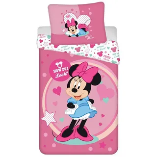 Darymex Minnie Mouse Herzen Mikrofaser Rot 140 x 200 cm + 70 x 90 cm