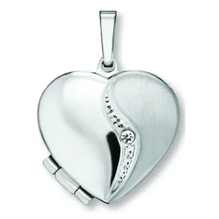 ONE ELEMENT Medallionanhänger »Zirkonia Medaillon Herz Medaillon aus 925 Silber« (), silberfarben