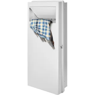 AdirHome Eingebauter Wäschekorb, Wäschekorb mit Deckel Wandwäschekorb, Wandwäschesammler, Große platzsparende Lösung für ummodellierte Badewannen, Küche - Weiß