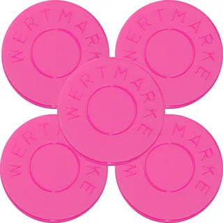 300 Pfandmarken Wertmarken Durchmesser 30mm Farbe Neon-Pink mit beidseitiger Aufschrift "Wertmarke" - Eventmarken Chips Jeton Token