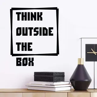 Wandaufkleber mit Zitaten "Think Outside The Box", motivierend, inspirierend, großes Zitat, Vinyl, Raum, Leinwand, Küche, Büro, Familie, Wortwandtransfers, Kinder, Jungen, Arbeitsbrief