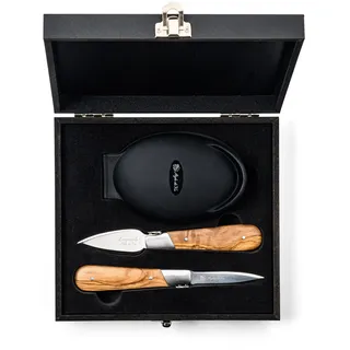 Laguiole Style de Vie Luxury Line, Austernmesser-Geschenkset, 2-teilig, Olivenholz