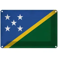 Blechschild 18x12 cm - Salomonen Solomon Islands Vintag