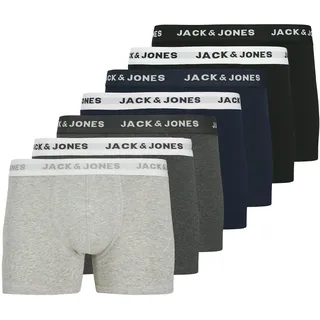 JACK & JONES Basic Boxershorts Light Grey Melange / Navy Blazer / Black S 7er Pack