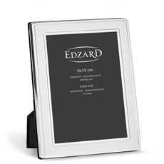 EDZARD Bilderrahmen Nardo für Foto 9 x 13 cm, edel versilbert, anlaufgeschützt, mit Samtrücken, Fotorahmen zum Stellen