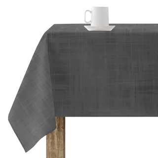 BELUM | Kein Wachstuch Tischdecke, Tischdecke, fleckenabweisend, Kunstharz-Tischdecke, antibakteriell, biologischer Stoff, Tischdecke aus 100% Bio-Baumwolle (100 x 200 cm, Schwarz)