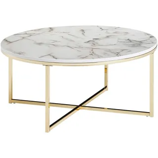 Wohnling Couchtisch rund Weiß MDF 80 x 80 x 36 cm