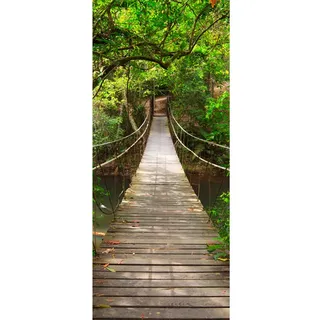 Türtapete selbstklebend TürPoster 3D Bewirken Fototapete Türfolie Poster Tapete Abnehmbar Wandtapete für Wohnzimmer Küche Schlafzimmer 77X200cm(Brücke)
