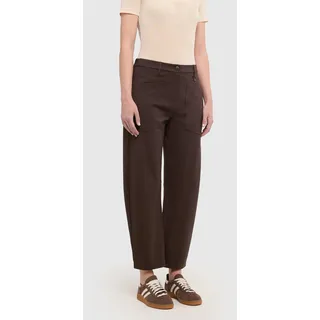 Relaxhose MAC "Baggy Smart Jerseyhose", Damen, Gr. 38, N-Gr, braun (truffle braun), Web, Obermaterial: 63% Viskose, 33% Polyamid, 4% Elasthan, unifarben, normal knöchelfrei, Hosen Relaxhose, im 5-Pocket-Style