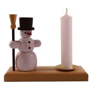 Kerzenhalter Schneemann 9 cm Kerzenständer Leuchter Erzgebirge NEU Seiffen Kerze