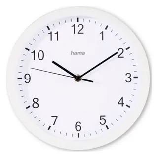 Hama Wanduhr Elba weiß Kunststoff, Ø 25,0 cm