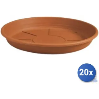 20x Untertasse A Zylinder Plastime Polypropylen Farbe Erde CM 24x3,3