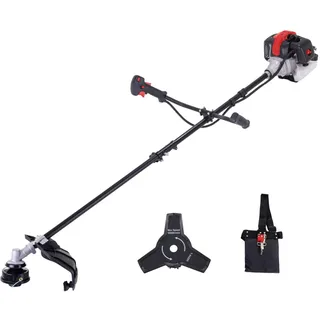Scheppach Benzin Freischneider PBC330 Rasentrimmer & Motorsense 2in1 | Schnittbreite 430/255mm | Leistung 1,22PS | 2 Takt Motor mit 32,5cm3 Hubraum | Easy Start | mit Fadenspule, Messer & Schultergurt