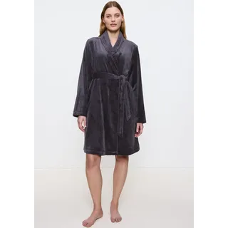 Triumph Morgenmantel »Robes Fleece Robe 01« 0Kann, 2 Stk. warmer Morgenmantel, grau