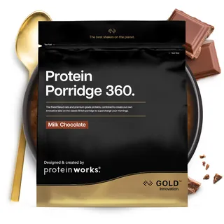Protein Works | Protein Porridge 360 – GOLD Innovation, Hochwertigen, zuckerarmes Frühstück, mit Vitaminen & Mineralien, Vollkorn-Hafer, ballaststoffreich, Milchschokolade, 13 Portionen, 1kg