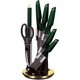 Berlinger Haus Messer Set Bh-2690 Im Ständer - Schwarz, Grün, Silber