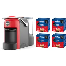 Lavazza A Modo Mio Jolie, Kaffeemaschine mit 64 Kapseln Creme und Geschmack Klassisch im Lieferumfang enthalten, leise, abnehmbare Tasse, automatische Abschaltung, waschbare Komponenten, Rot