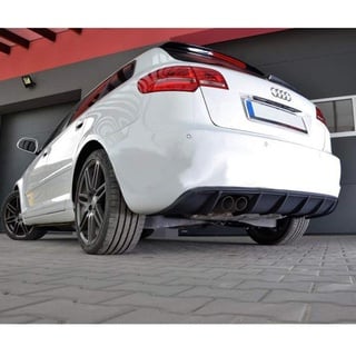 Heckschürzenansatz (Diffuser) kompatibel mit Audi A3 8P Sportback 2008-2012 (GFK)