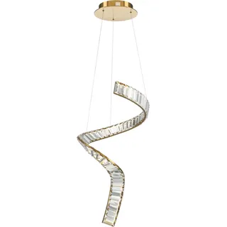 Gold Kristall Spirale Streifen Pendelleuchte Ø45cm Krone LED 48W Maytoni - Gold