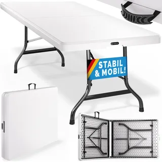 Gartentisch Weiß Kunststoff 220x70x72cm klappbar