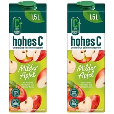 hohes C Milder Apfel (1 x 1,5l), 100% Saft, Apfelsaft, Vitamin C, ohne Zuckerzusatz laut Gesetz, weniger Säure, vegan (Packung mit 2)