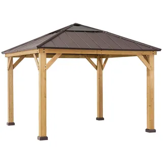 Pavillon , Holz , Zeder , 336x287x336 cm , wetterfest , Sonnenschutz, Pavillons