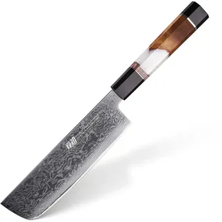 FINDKING 7-Zoll-Nakiri-Chefmesser, Scharfes Japanisches Gemüsemesser, Robustes Milk-Street-Messer, Stylisches Usuba-Messer, Perfektes Küchenmesser für Zuhause (BLACK-ROSE-Serie)