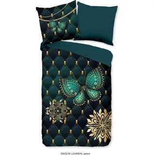 Duvet cover Pure 135x200 + 1* 80x80 cm - butterfly - Petrol